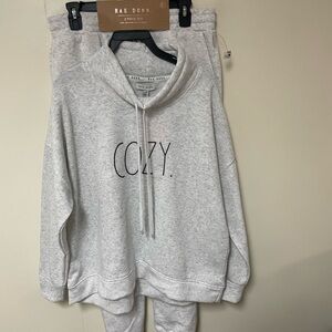 Rae Dunn Cozy Cowl Neck Pullover and Jogger Set